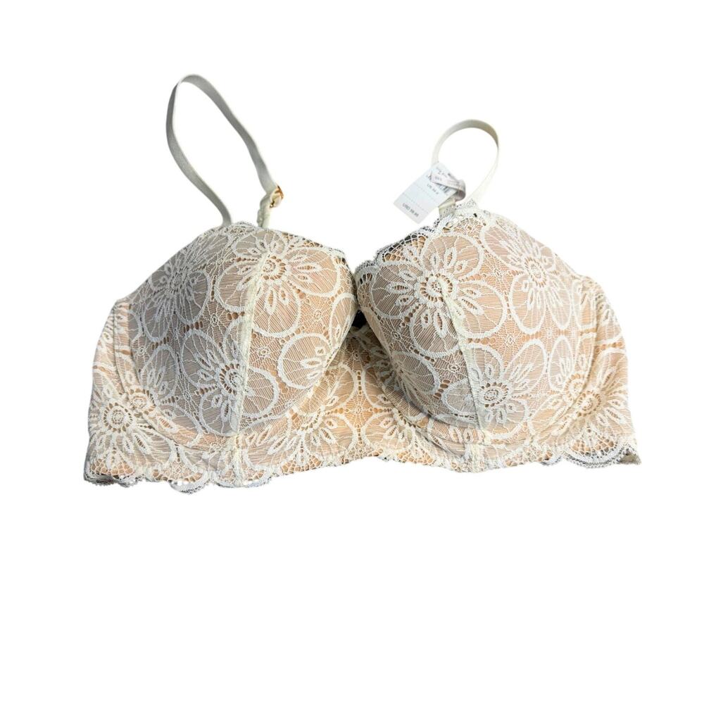 Aerie Women's Bra 34D Ivory Floral Lace Longline Underwire NWT MSRP $59.95
